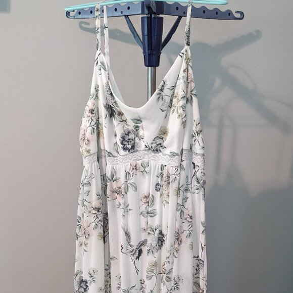 chinese dress ladies Ingrid Floral Maxi Dress Cream/Red / L